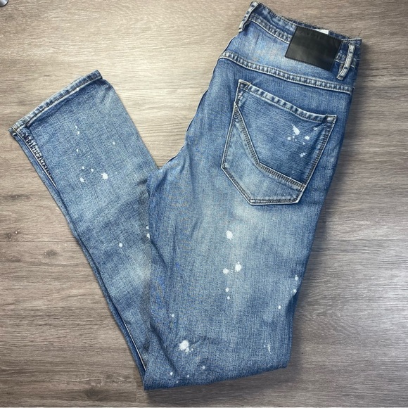 Empyre Men’s Distressed Skinny Jeans Size 32 Light Wash - Picture 9 of 12